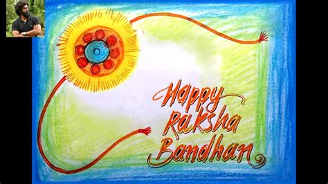 How To Draw Rakhi For Kids Raksha Bandhan Drawing With Oil Pastels