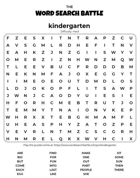Printable Spring Word Search For Kindergarten Tree Valley Academy