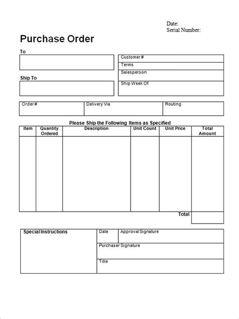 Purchase Order Sample Doc | Classles Democracy