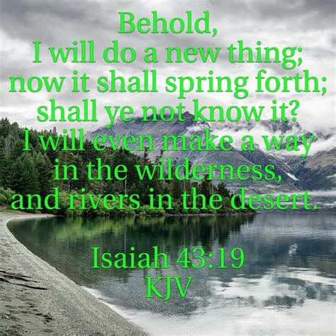 Isaiah 4319 Kjv Rivers In The Desert Faith Verses Isaiah 43 19