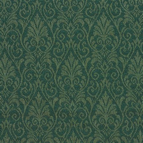 Hunter Green Small Floral Heirloom Damask Upholstery Fabric