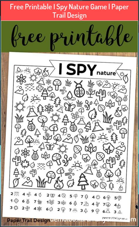 Free Printable I Spy Nature Game Paper Trail Design Free Printable I