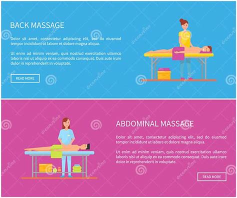 back and abdominal massage therapy posters vector stock vector illustration of lotion body