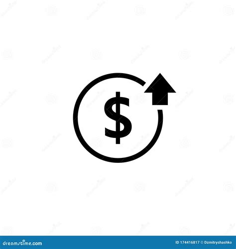 Cost Rising Black Icon Stock Vector Illustration Of High 174416817