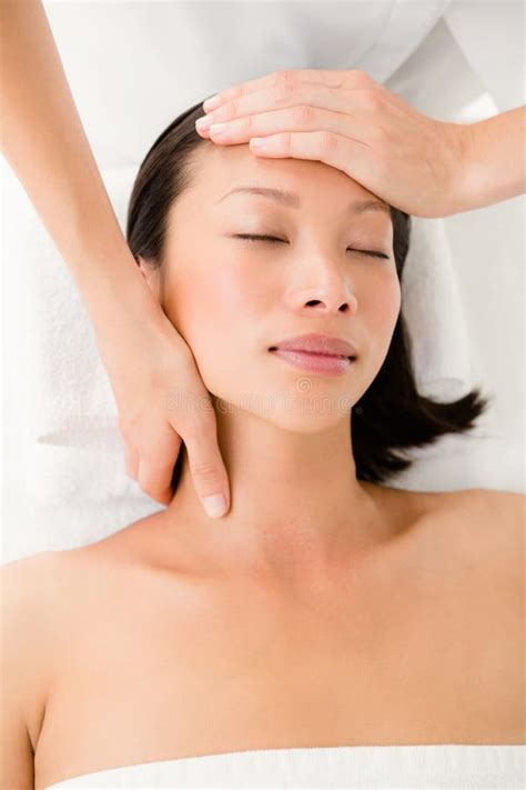 Attractive Woman Receiving Facial Massage Stock Image Image Of Leisure Clean 56818389
