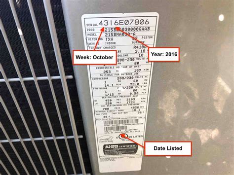 Bryant Ac Age How To Find The Year Of Manufacture Waypoint Inspection