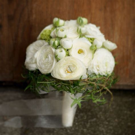 White Ranunculus Wedding Bouquet