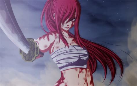 Fairy Tale Of The Tail Erza Scarlet Fairy Tail Art Anime Sword Red Hair
