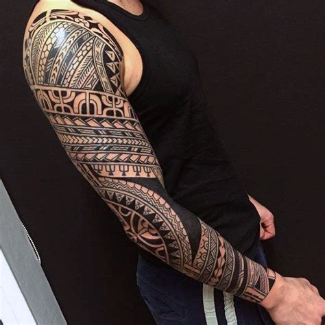 90 Tribal Sleeve Tattoos For Men Manly Arm Design Ideas With Images Tribal Sleeve Tattoos