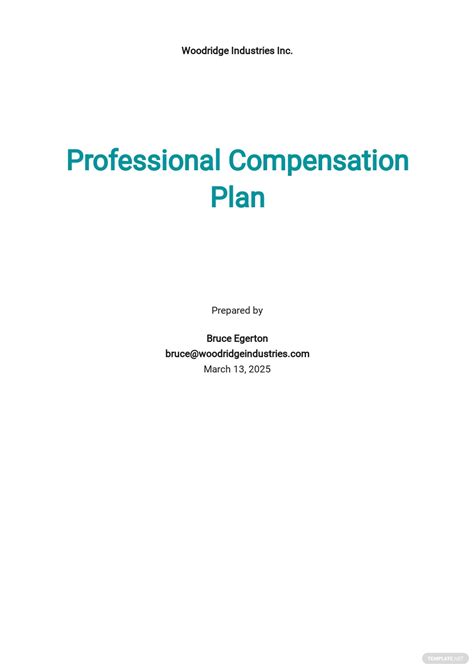Professional Compensation Plan Template Gsa