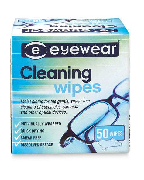 Eyewear Glasses Cleaning Wipes Pack Aldi Uk