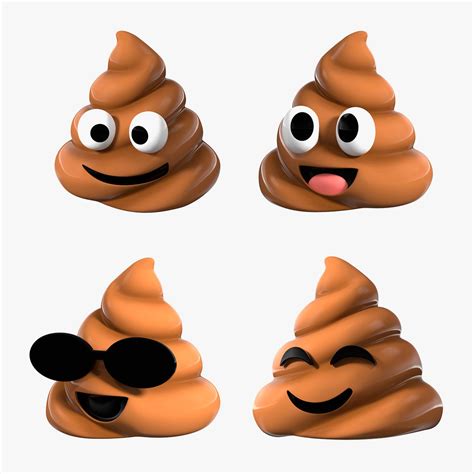 Smiling Faces Poop Emoji Collection 3d Model 49 Ma Max C4d Obj
