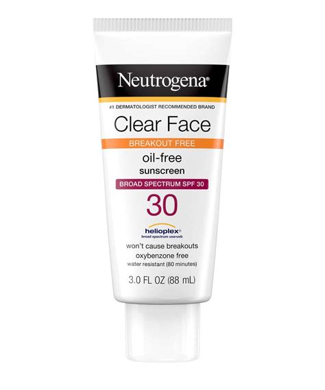 Neutrogena Clear Face Break Out Free Liquid Lotion Sunscreen Broad