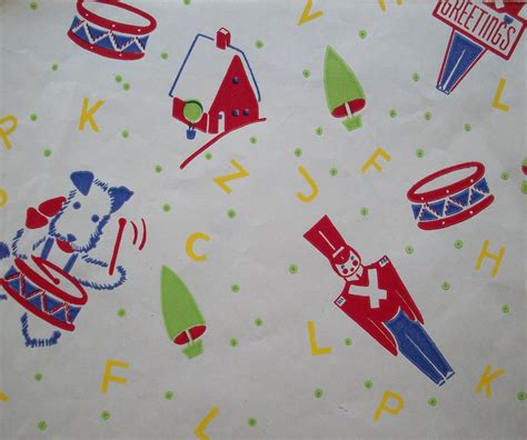 Paper Alphabet Toys Vintage Wrapping Paper With Toys Alph Flickr