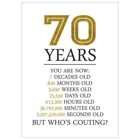 Happy 70th Birthday Card 70th Birthday T For Women Men 70 Years