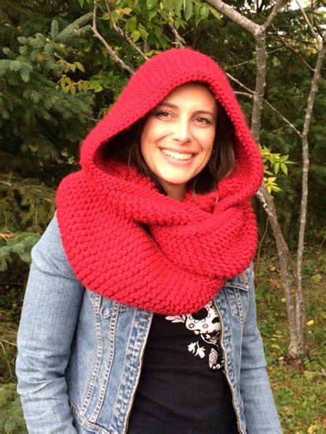 Pattern Easy Knit Hooded Cowl Pattern Hooded Cowl Pattern Etsy In