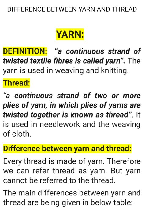 Textile Adviser Definition Of Yarn Definition Of Thread Difference