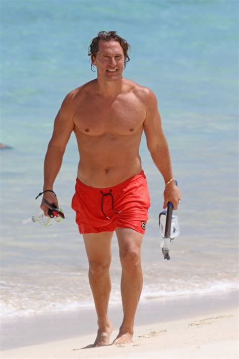 Matthew Mcconaughey Frolics Shirtless On The Beach In Hawaii