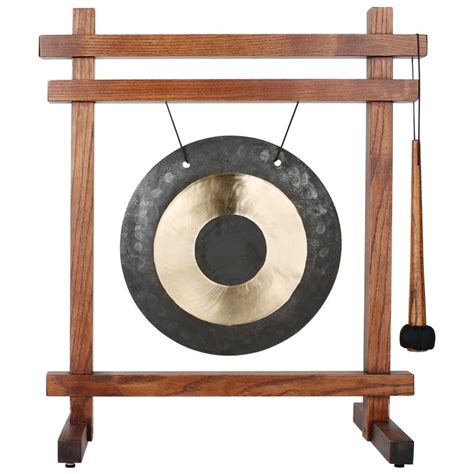 Table Gong Woodstock Chimes Gongs Wooden Stand
