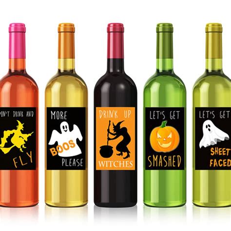 Printable Halloween Wine Labels Funny Halloween Labels Etsy