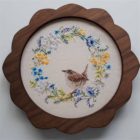 Cross Stitch Frame Scallopedflower Embroidery Hoop Wood Etsy