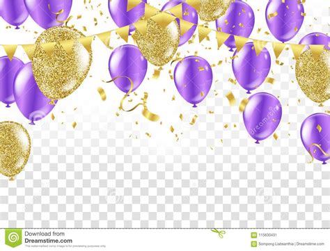 Colorful Balloons Happy Birthday On Backgroundvector Stock Vector
