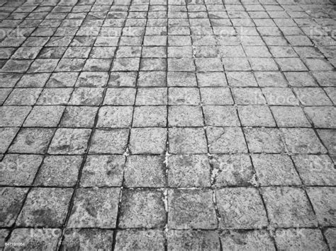 Outdoor Street Floor Tile Background Seamless And Texture Black And
