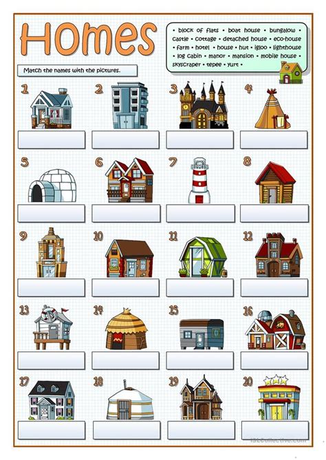 Types Of Homes Worksheet Free Esl Printable Worksheets Made By