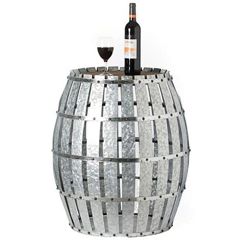 Buy Vintiquewise Round Wooden Rustic Wood And Galvanized Metal Barrel