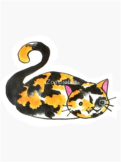 Calico Cat Loaf Sticker For Sale By Zombiefox Redbubble