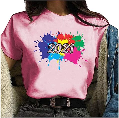 2021 Shirts Funny Teen Girls Women Short Sleeve Graphic