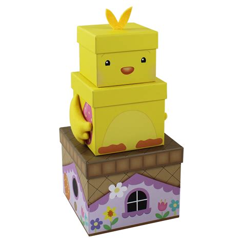 Buy Stackable Plush Easter Chick T Boxes Set Of 3 For Gbp 899