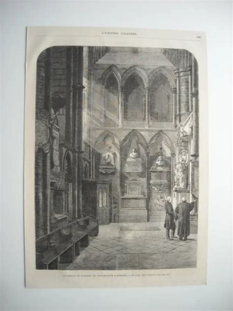 Gravure 1865 Interieur De Labbaye De Westminster A Londres Le Coin