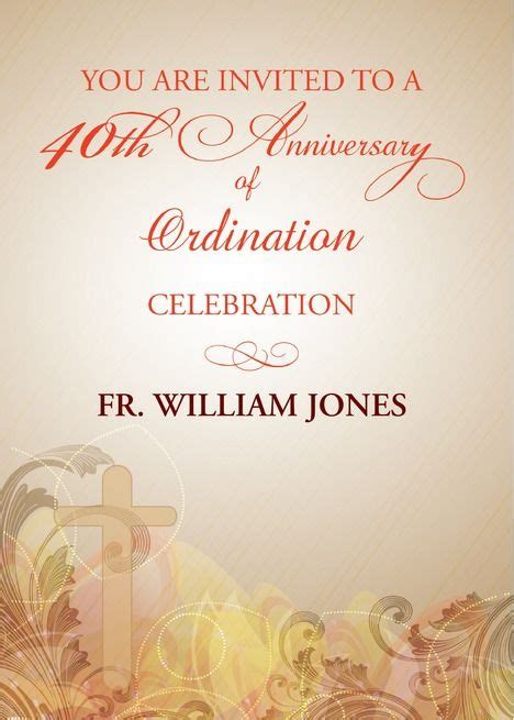 40th Anniversary Of Ordination Invitation For Priest Card