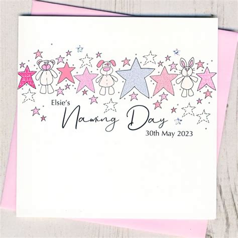 Hand Finished Naming Day Card