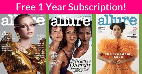 free 1 year subscription to allure magazine free samples by mail