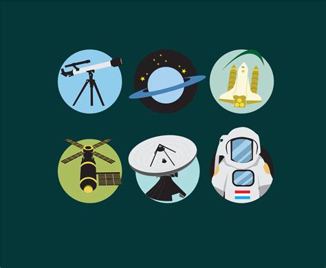 Astronomy Icons Vector Vector Art And Graphics