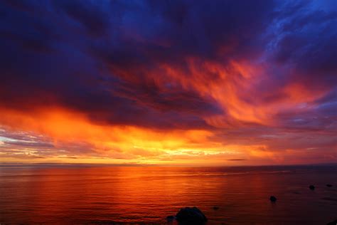 Wallpaper Sunset Sea Reflection Sunrise Evening Coast Horizon Atmosphere Dusk Cloud