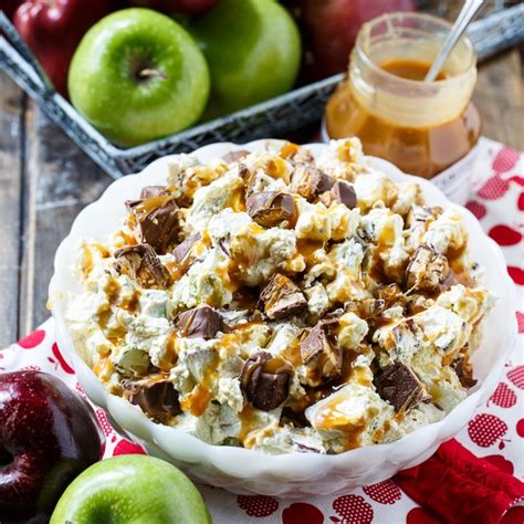 Snickers are one of my absolute favorite candy bars! Snickers Caramel Apple Salad - Spicy Southern Kitchen