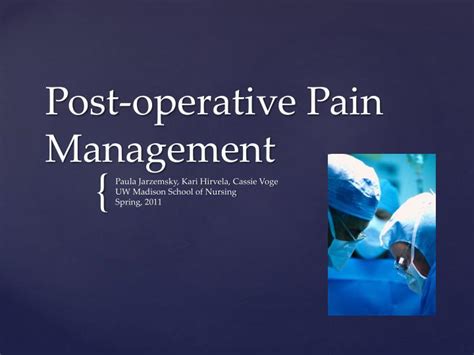 Ppt Post Operative Pain Management Powerpoint Presentation Id1566285
