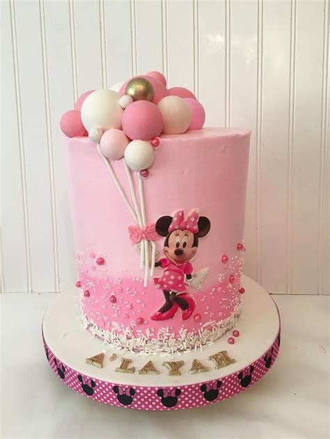 Minnie Mouse Balloon Cake Minnie Mouse Birthday Cakes Mickey Mouse