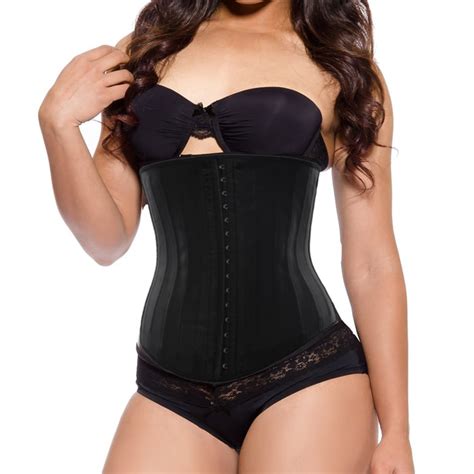 25 Steel Boned Waist Control Corset Underbust Latex Waist Cincher Sexy Corsets And Bustiers