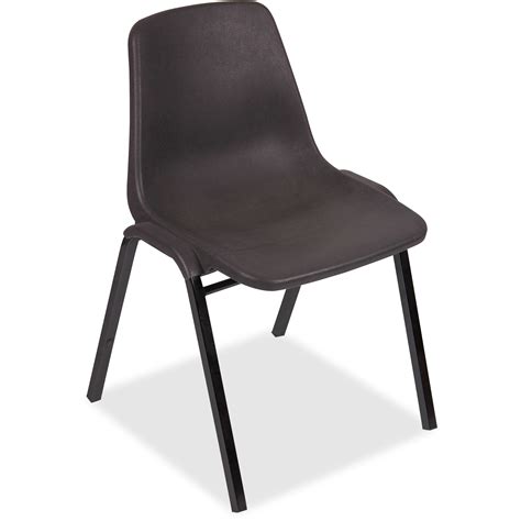 Lorell Plastic Stacking Chairs Polypropylene Black Seat