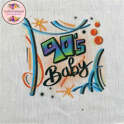 90s Baby Airbrush Backgrounds Blue Orange Airbrush Png