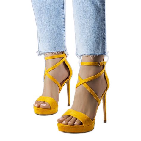 Pa1 Yellow High Heel Sandals From Dorian Keeshoes