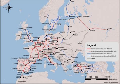 High Speed Rail Network Map Of Europe