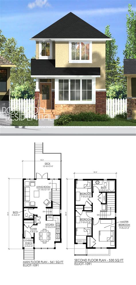 Small homes plans and designs | 90+ design for two storey house plan. Craftsman Elliott-1091 | Sims house plans, Modern house ...