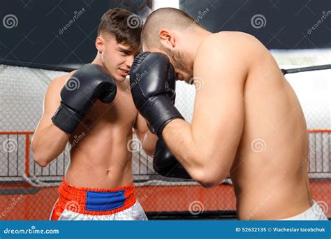 Boxers Fight In A Sparring Stock Image Image Of Adult 52632135