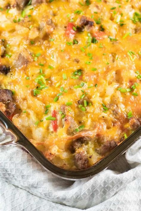 This Amazing Turkey Sausage Hash Brown Breakfast Casserole Is Perfect F