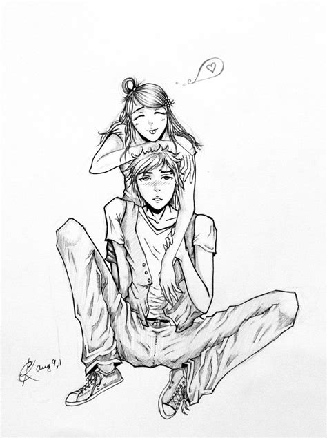 Anime Original Art Drawing Cute Couple